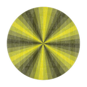 Optical Illusion Yellow Glass Cutting Board