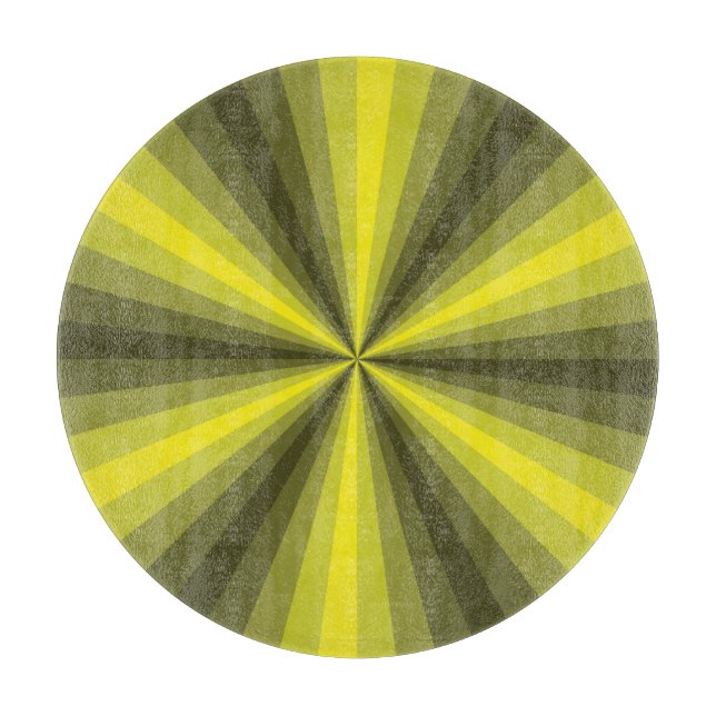 Optical Illusion Yellow Glass Cutting Board (Front)