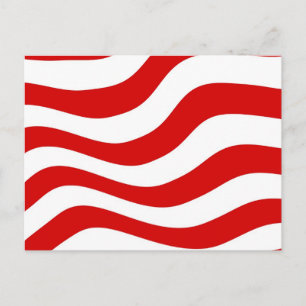 Optical Illusion: Zany Wavy Red and White Stripes Postcard