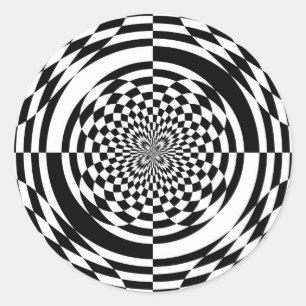 Optical illusions classic round sticker