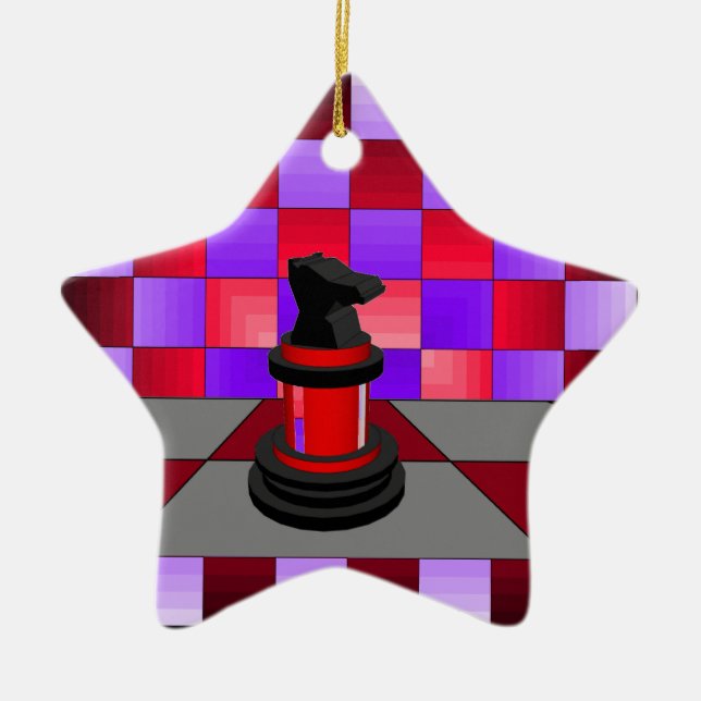 Optical Knight Chess CricketDiane 2013 Ceramic Ornament (Front)