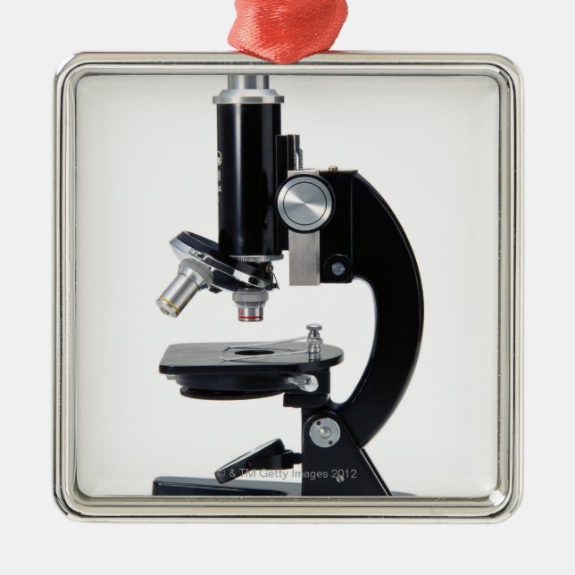 Optical Microscope 2 Metal Ornament (Front)