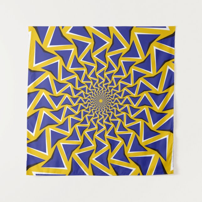 Optical motion illusion bitmap background. Blue ar Tapestry (Front)