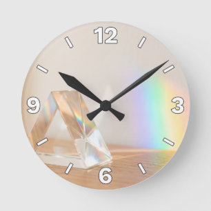 Optical Prism Rainbow Light Refraction Home Decor Round Clock