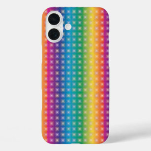 Optical rainbow pattern design iPhone 16 plus case