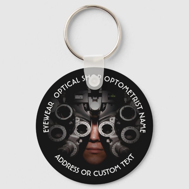 Optical Shop Optometrist Ophthalmologist Name Keychain (Front)