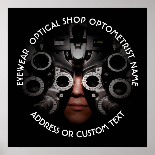 Optical Shop Optometrist Ophthalmologist Name Poster (Front)