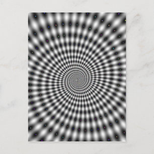 Optical spiral illusion postcard