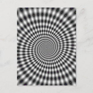 Optical spiral illusion postcard