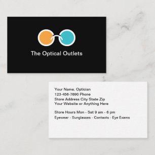 Optical Store Optician Business Cards 