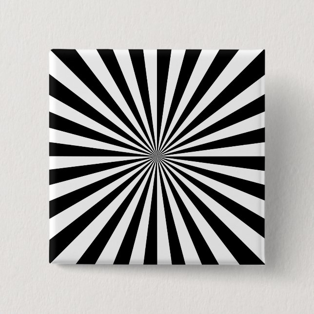 Optical Sun Burst Spinning Wheel Design 2 Inch Square Button (Front)