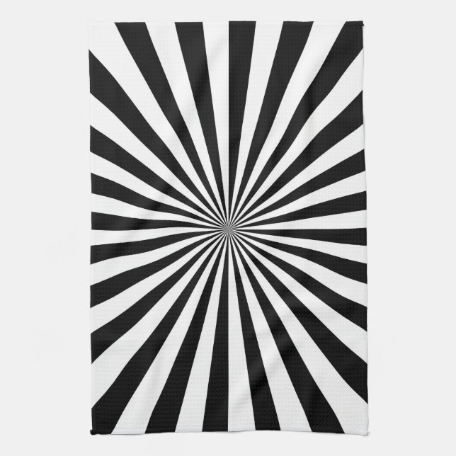 Optical Sun Burst Spinning Wheel Design Kitchen Towel (Vertical)