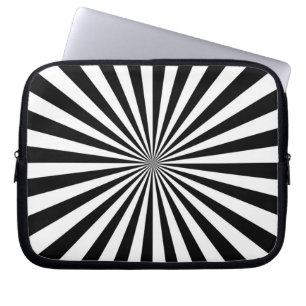Optical Sun Burst Spinning Wheel Design Laptop Sleeve