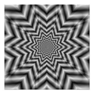 Optically Challenging Star in Black and White Photo Print