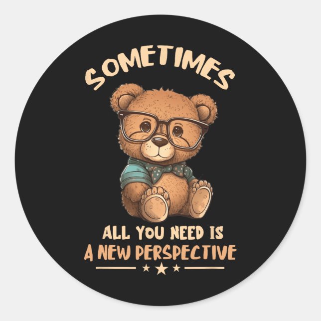 Optician Bear New Perspective Eye Doctor Ophthalmo Classic Round Sticker (Front)
