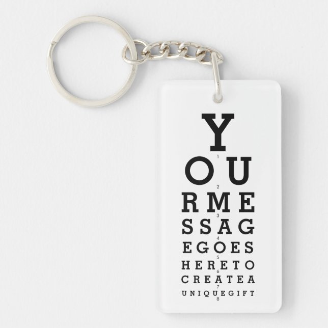 Optician Chart Custom Message Keychain (Front)
