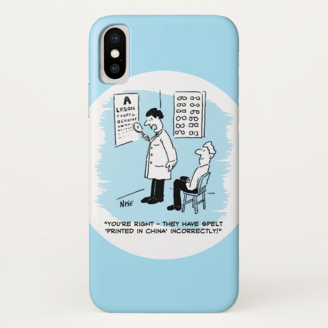 Optician Checks Spelling on Optical Wall Chart Case-Mate iPhone Case (Back)