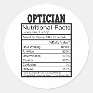 Optician Classic Round Sticker