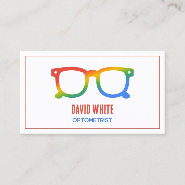 👓 Optician Custom QR Business Card (Front)