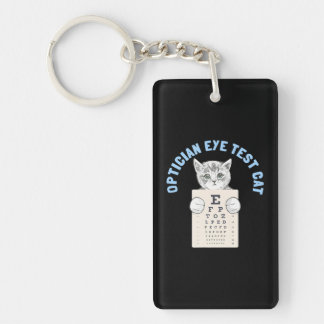 Optician Eye Test Cat Optometrist Ophthalmology Keychain