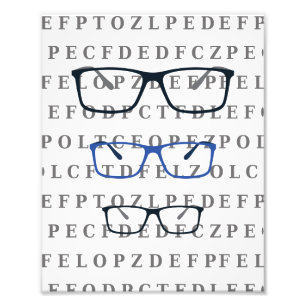 Optician Eye Test Chart and Specs Photo Print