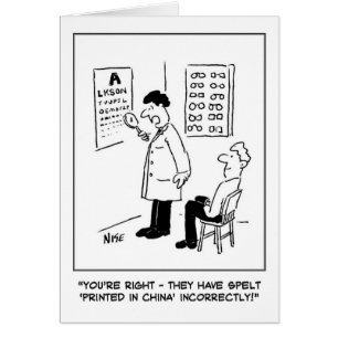 Optician giving an eye-test