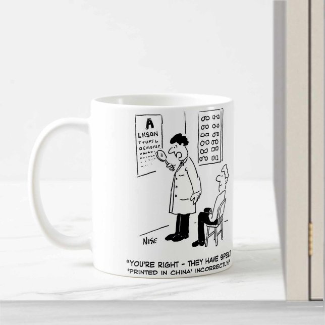 Optician giving an eye-test coffee mug (Creator Uploaded)