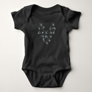 Optician Heart Optician Glasses Baby Bodysuit