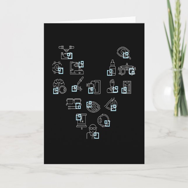 Optician Heart Optician Glasses Card (Front)