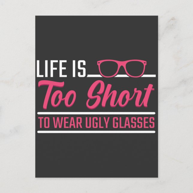 Optician Humour Eye Doctor Ugly Glasses Optometris Postcard (Front)