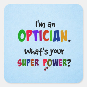 Optician humour, square sticker