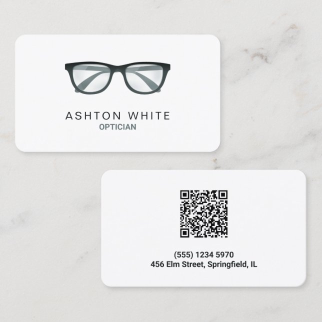 Optician Optometrist Custom QR Business Card (Front/Back)