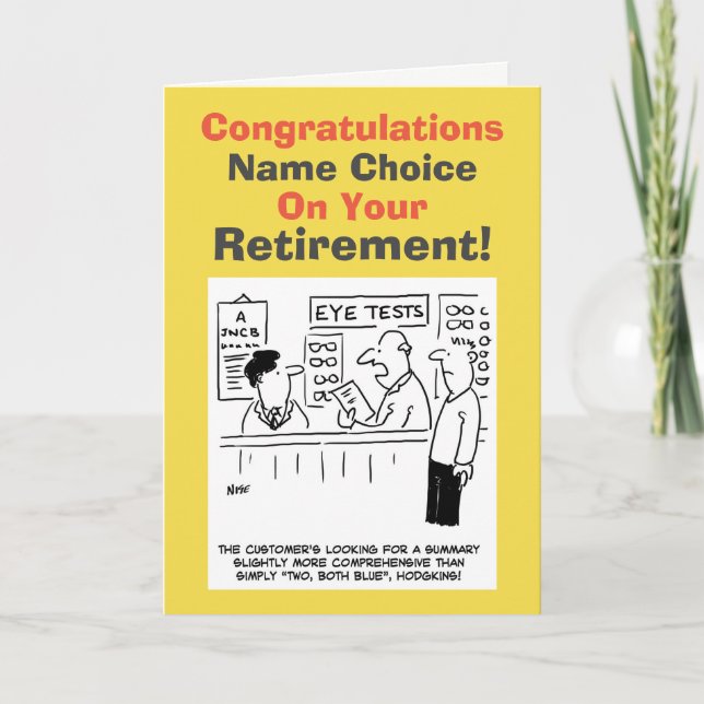 Optician Retirement Card (Front)