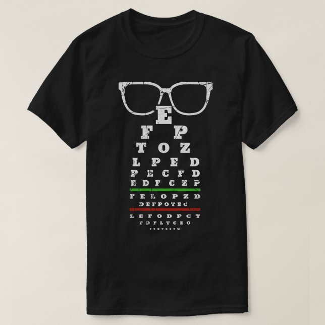 Opticians Eye Chart T-Shirt (Design Front)