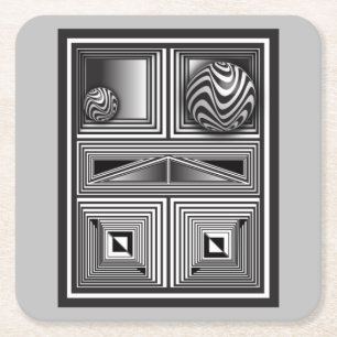 Optics thru Shapes Square Paper Coaster