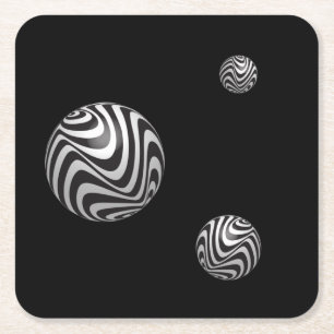 Optics thru Shapes Square Paper Coaster