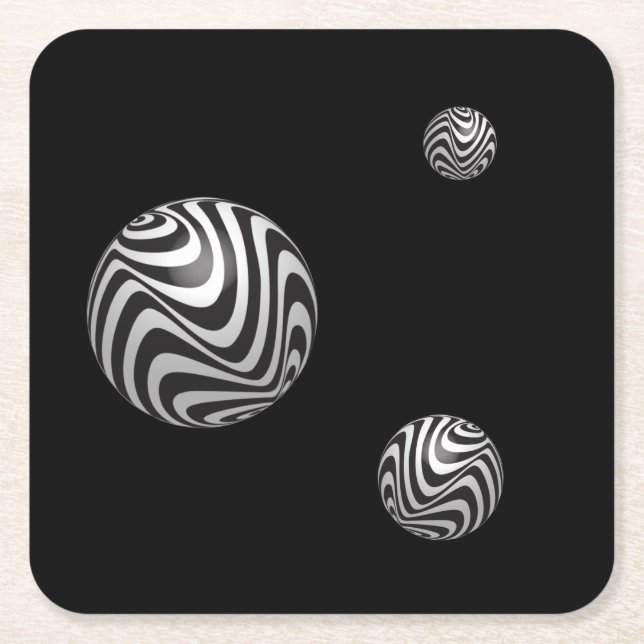 Optics thru Shapes Square Paper Coaster (Front)