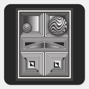 Optics thru Shapes Square Sticker
