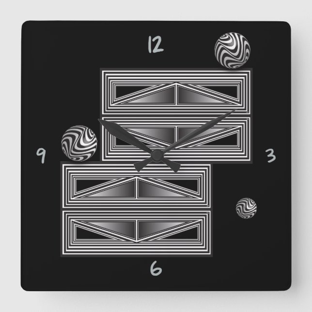 Optics thru Shapes Square Wall Clock (Front)