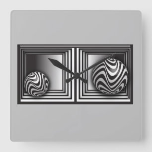 Optics thru Shapes Square Wall Clock