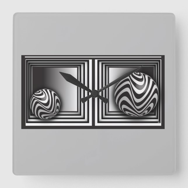 Optics thru Shapes Square Wall Clock (Front)