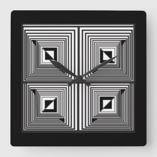 Optics thru Shapes Square Wall Clock