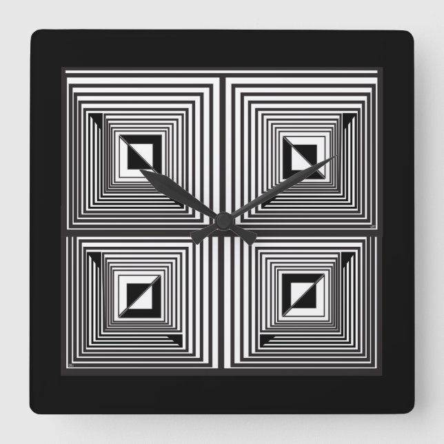 Optics thru Shapes Square Wall Clock (Front)