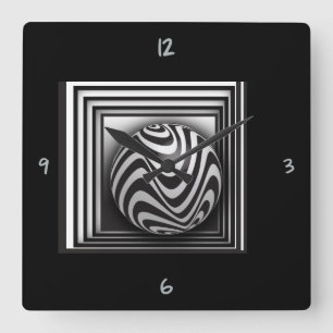 Optics thru Shapes Square Wall Clock