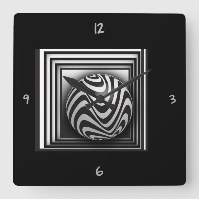 Optics thru Shapes Square Wall Clock (Front)