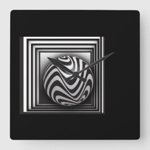 Optics thru Shapes Square Wall Clock