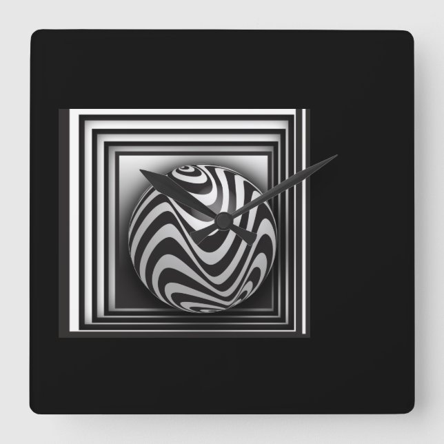 Optics thru Shapes Square Wall Clock (Front)