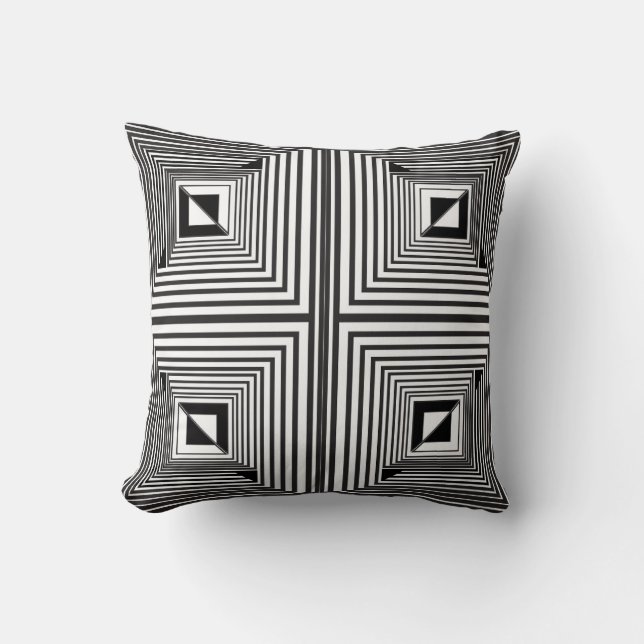 Optics thru Shapes Throw Pillow (Front)