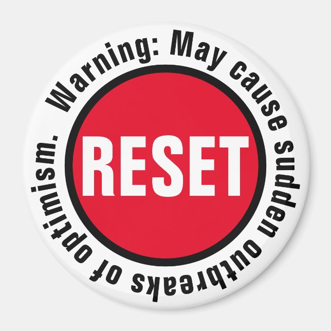 Optimism Press the Reset Button Magnet (Front)