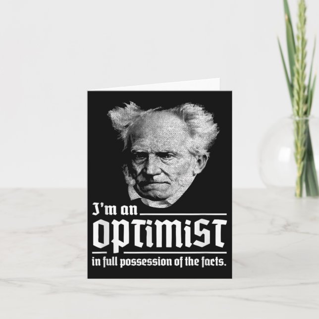 Optimist Arthur Schopenhauer Pessimism Pessimist P Card (Front)